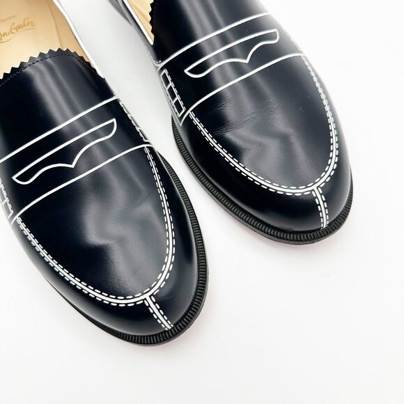 CHRISTIAN LOUBOUTIN Mocalaureat Black Loafer Size 41 US 10.5 Calfskin Leather - Picture 7 of 14
